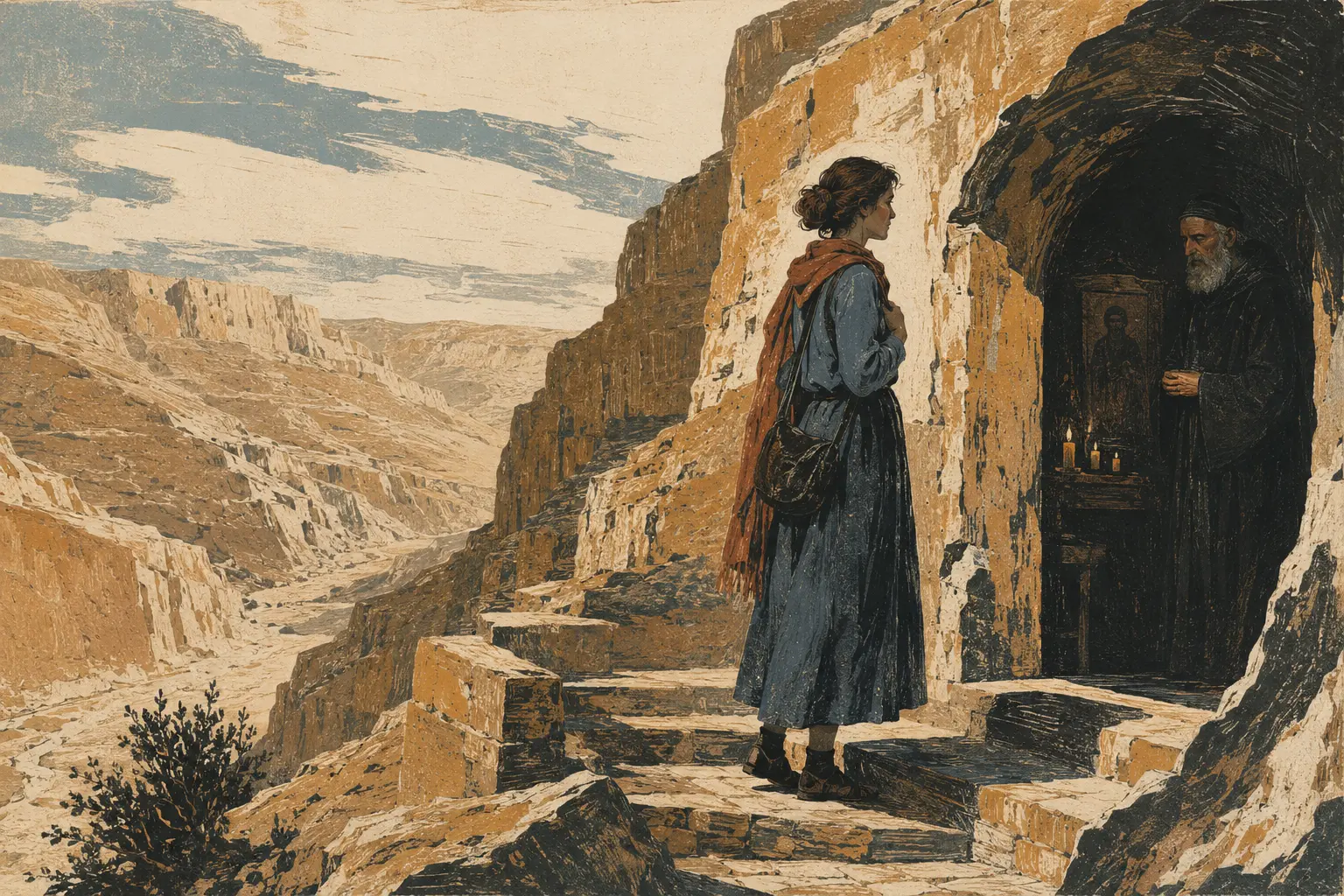 Illustration zur Kurzgeschichte „Im Wadi“
